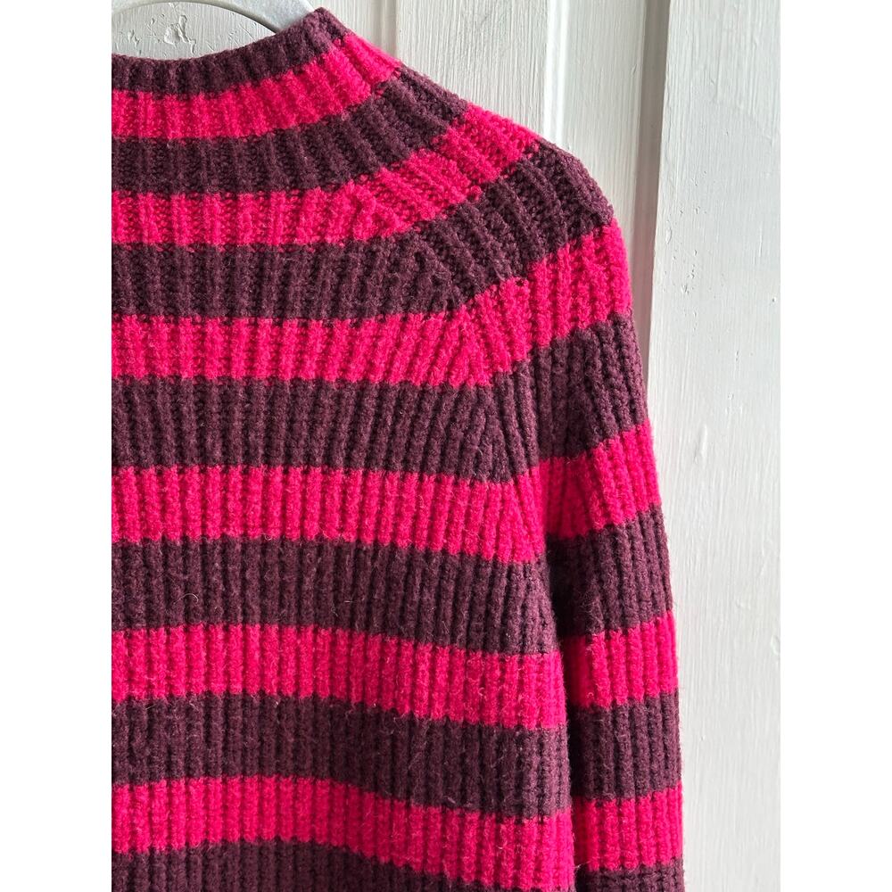 Maeve by Anthropologie Striped Yak Blend Sweater – Pink & Brown | Size Medium - Picture 5 of 9